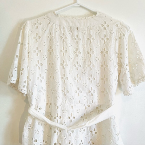 White eyelet lace cotton peplum top - Picture 6 of 9